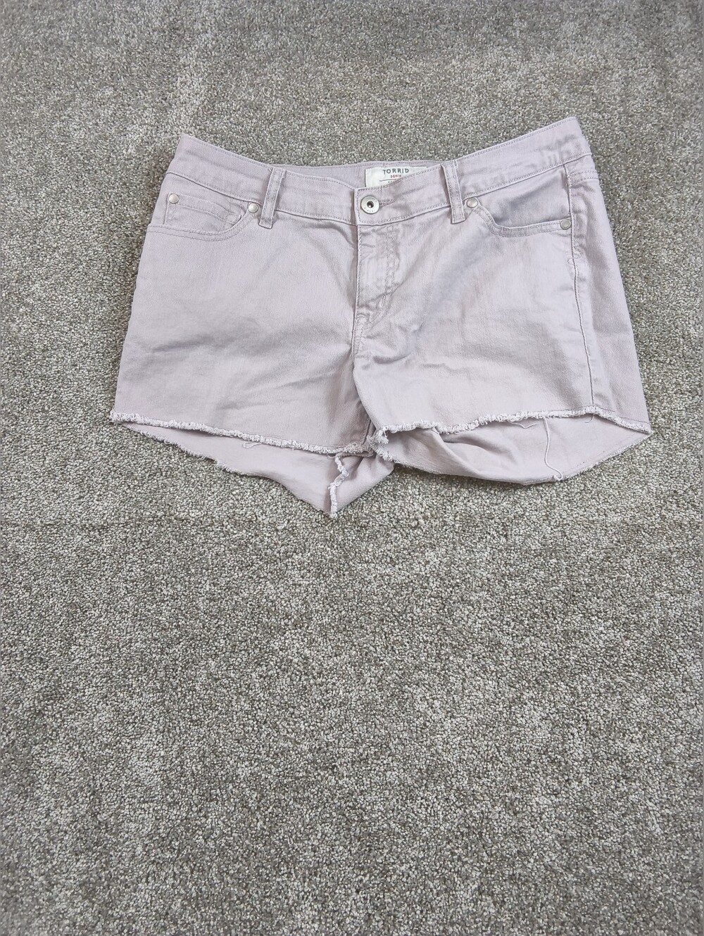 Torrid Denim Shorts Pink Size 10 Raw Hem